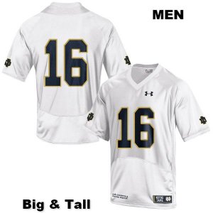 Notre Dame Fighting Irish Men's Noah Boykin #16 White Under Armour No Name Authentic Stitched Big & Tall College NCAA Football Jersey WDV0199QX